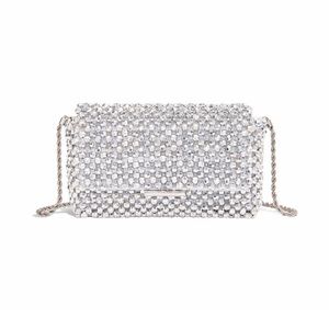 Loeffler Randall Silver Mimi Beaded Clutch